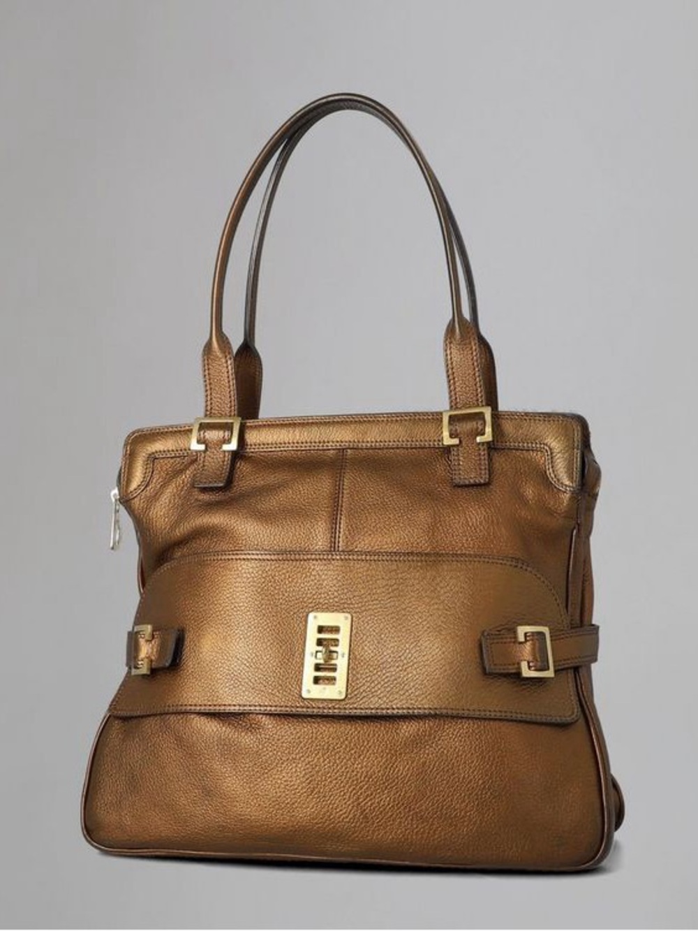 MULBERRY Maggie gold bronze purse tote bag